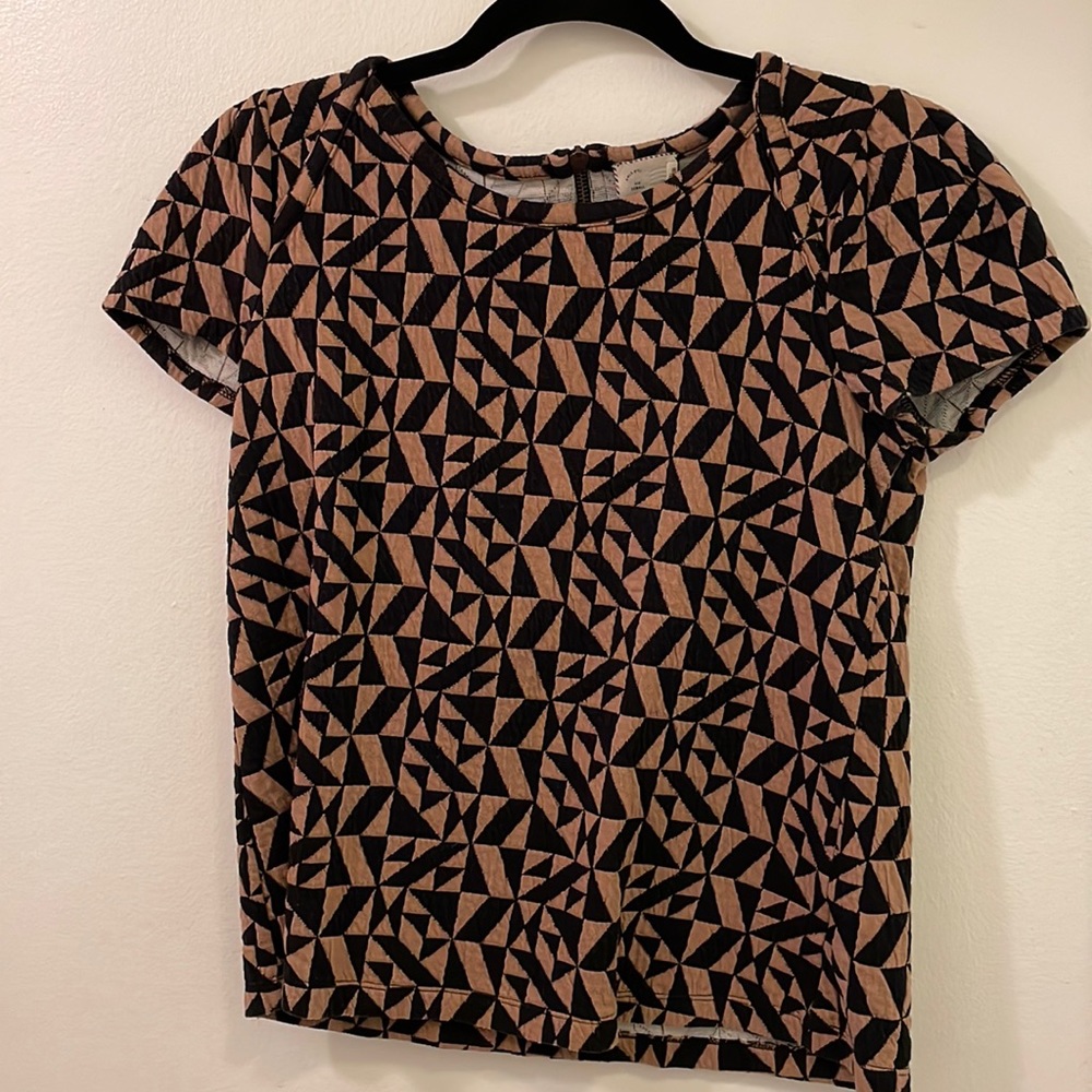 Anthropologie quilted puff sleeve shirt